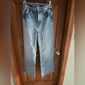 H&M Wide Leg Regular Fit Ultra high rose denim